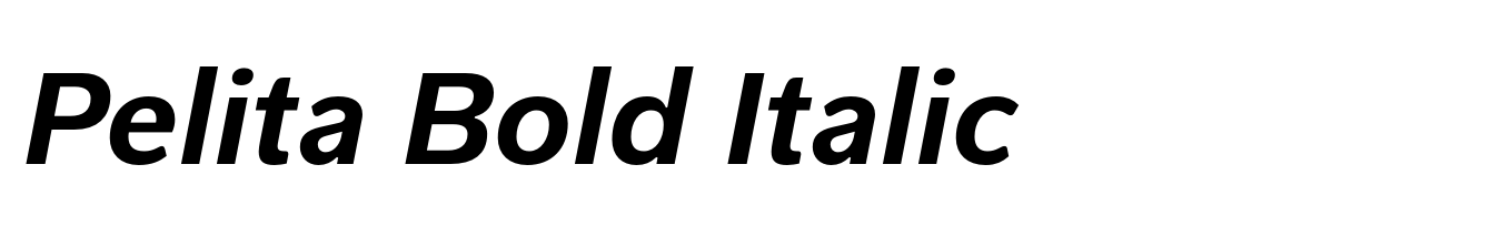 Pelita Bold Italic